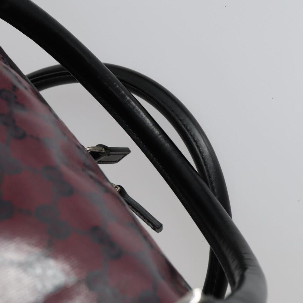 GUCCI GG Crystal Boston Bag Coated Canvas 2way Red Silver 203696 Auth 151447 - Picture 14 of 16
